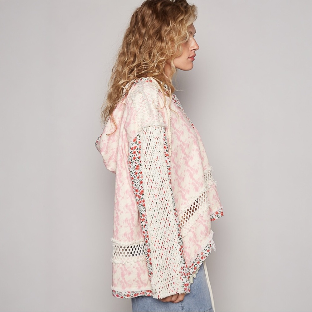 POL Floral Patchwork Top - Pink and Cream - Picture 3 of 5